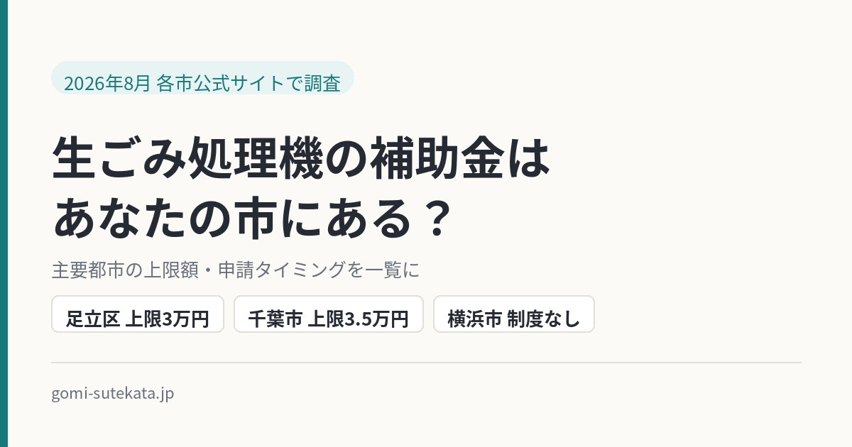 生ごみ処理機の補助金は自分の市にある？